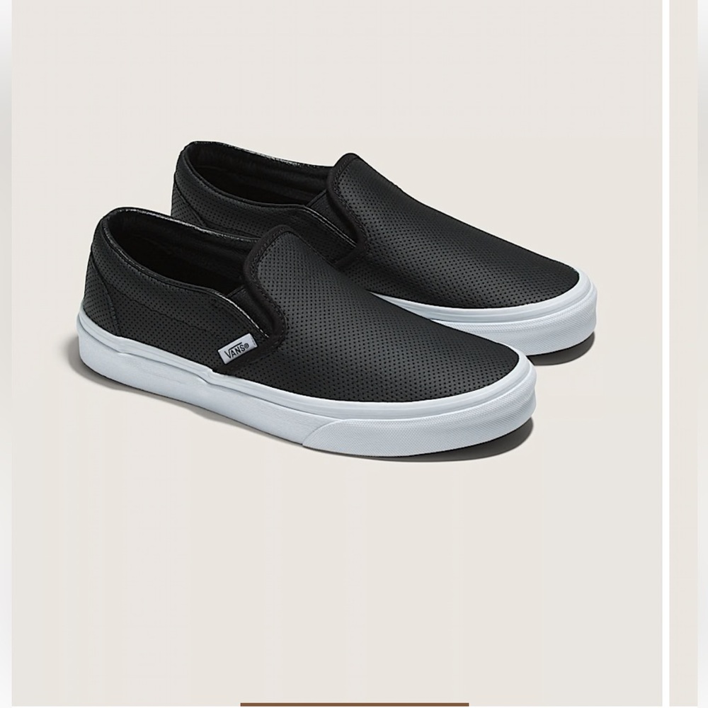 Vans Black Perforated Slip-On Sneakers. Excellent condition
